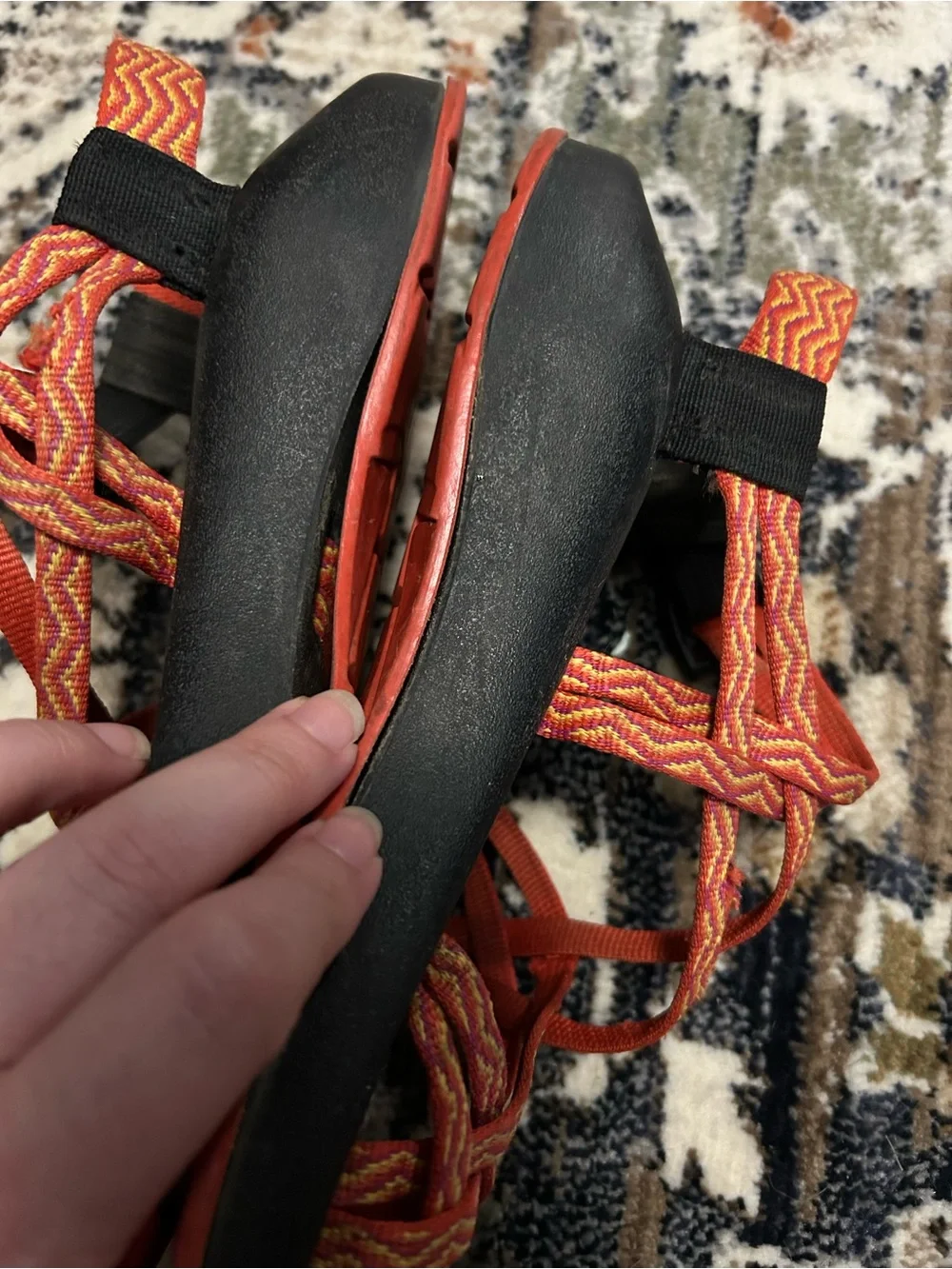 Chaco Women's Black Sandals with Orange Straps